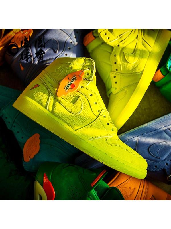 NikeAirJordan1GatoradeAJ1佳得乐柠檬黄篮球鞋AJ5997-345