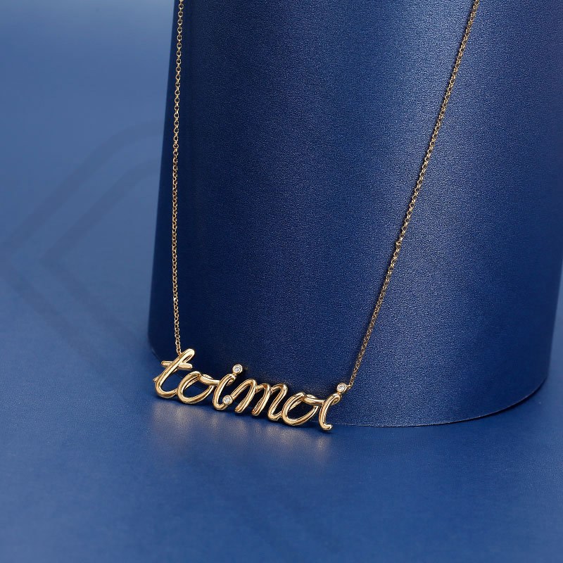apmmonaco金黄色toimoi字母项链个性时尚毛衣链吊坠潮流银饰品ac4671