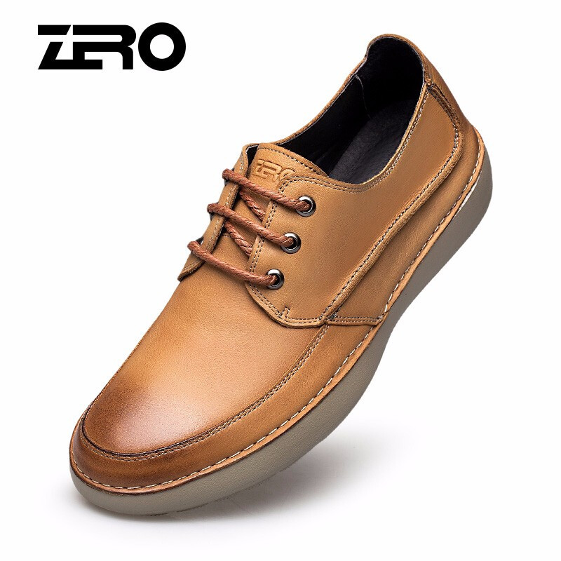 zero意大利零度休闲鞋2019秋季男鞋头层牛皮男士皮鞋商务休闲正装鞋
