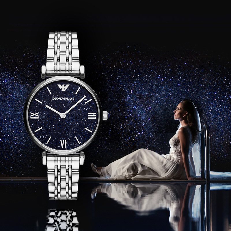 阿玛尼（EMPORIO ARMANI）女士石英表满天星手表 时尚潮流腕表 欧美品牌AR11091