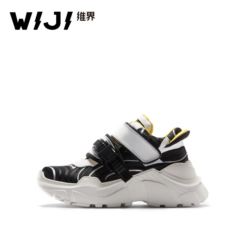 WIJI2018新款时尚潮流欧美街头休闲鞋摩登靓丽拼色气质个性女鞋女