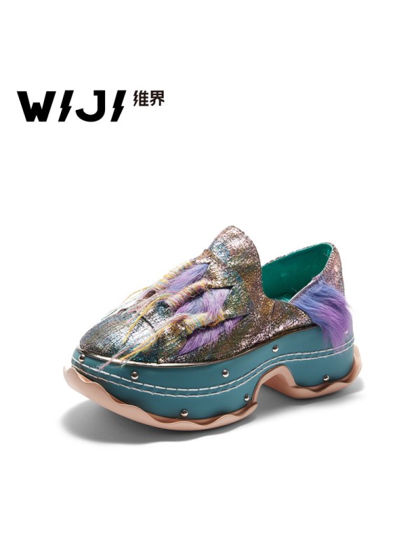 WIJI冬季时尚新款摩登街头休闲鞋透气增高个性潮流舒适低帮女鞋女