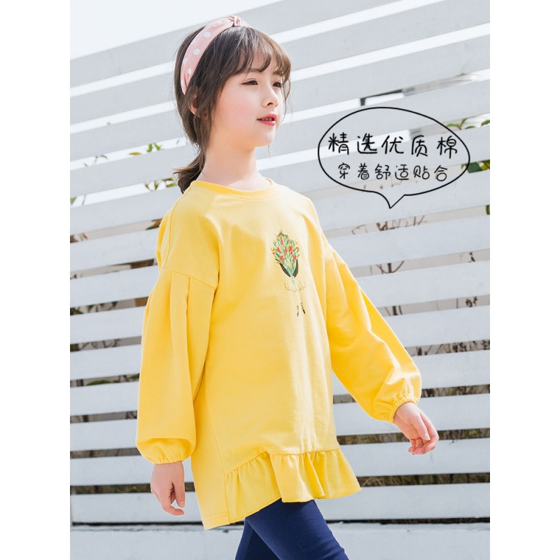 茵曼童装女童卫衣女套装2019春款中大童儿童小女孩纯棉2件套