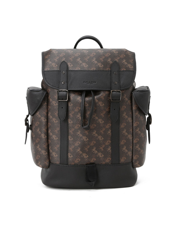 蔻驰coach男士双肩包老花拼皮4072