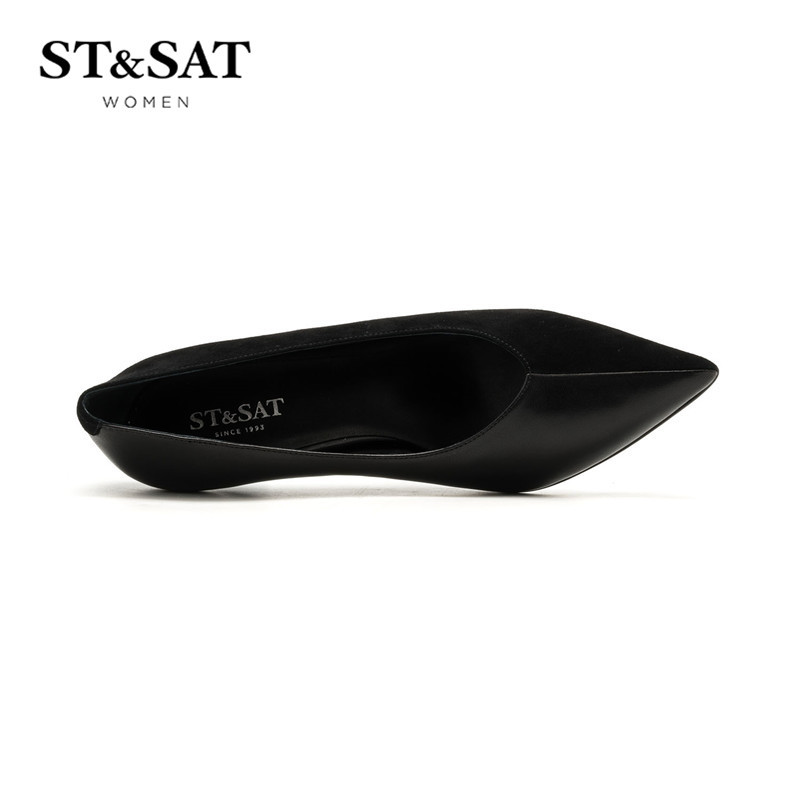 St&Sat/星期六羊皮尖头女鞋高跟细跟单鞋SS73111246