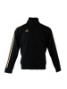 adidas/阿迪达斯经典金色三条纹针织外套黑色潮流百搭 TR30JR-BG