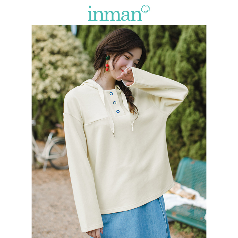 茵曼inman女士卫衣帽衫