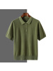 春秋男士POLO翻领针织短袖纯色宽松套头内搭商务打底衫大码T恤