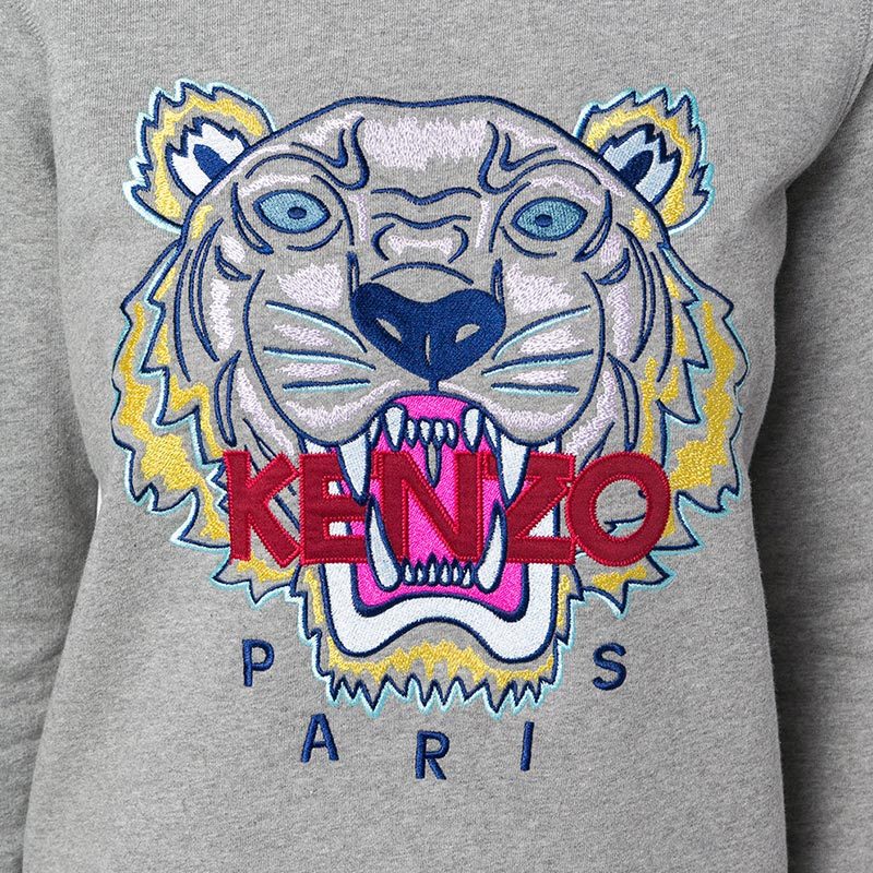 KENZO/高田贤三连衣裙 女秋季圆领修身Tiger全棉长袖中长裙包臀裙连衣裙F862RO8354XA