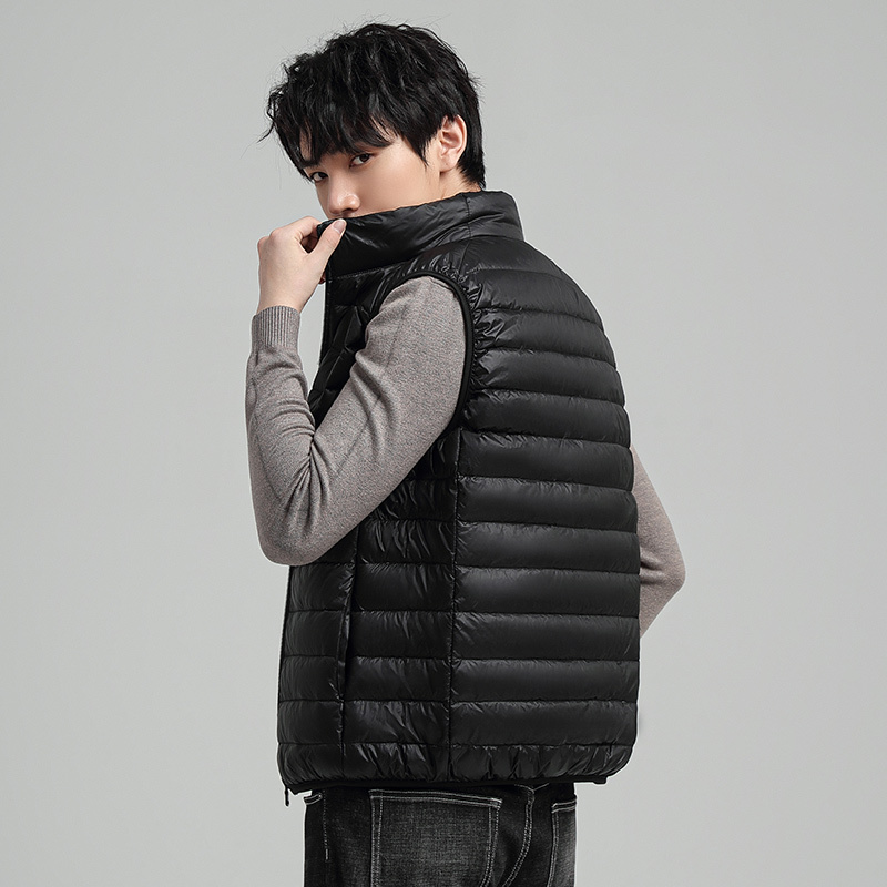 2021冬季新款羽绒服男士马甲时尚立领坎肩轻薄羽绒背心男上衣