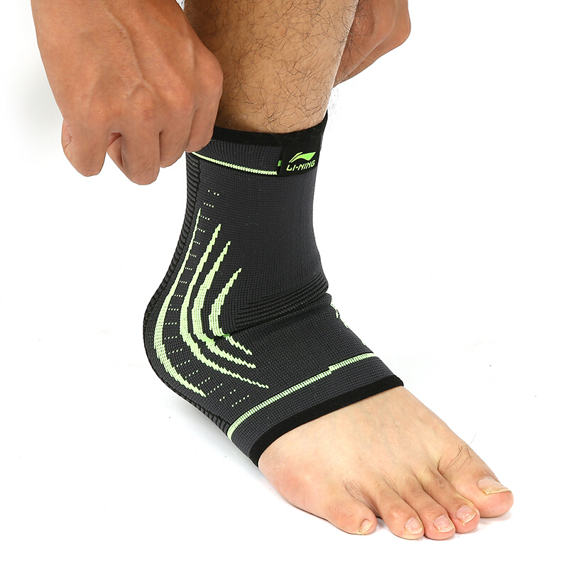 李宁护踝扭伤防护运动足球护脚腕保暖男女针织条纹护脚踝跑步篮球防护