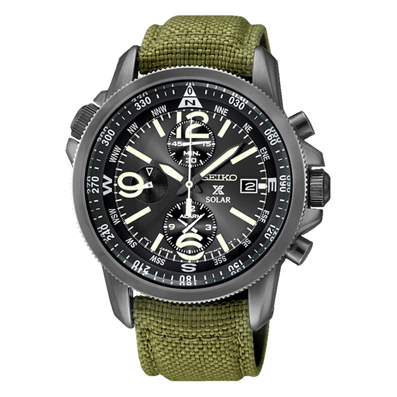 精工(SEIKO)日韩品牌 石英表 男 休闲运动尼龙带男士手表SSC295J1