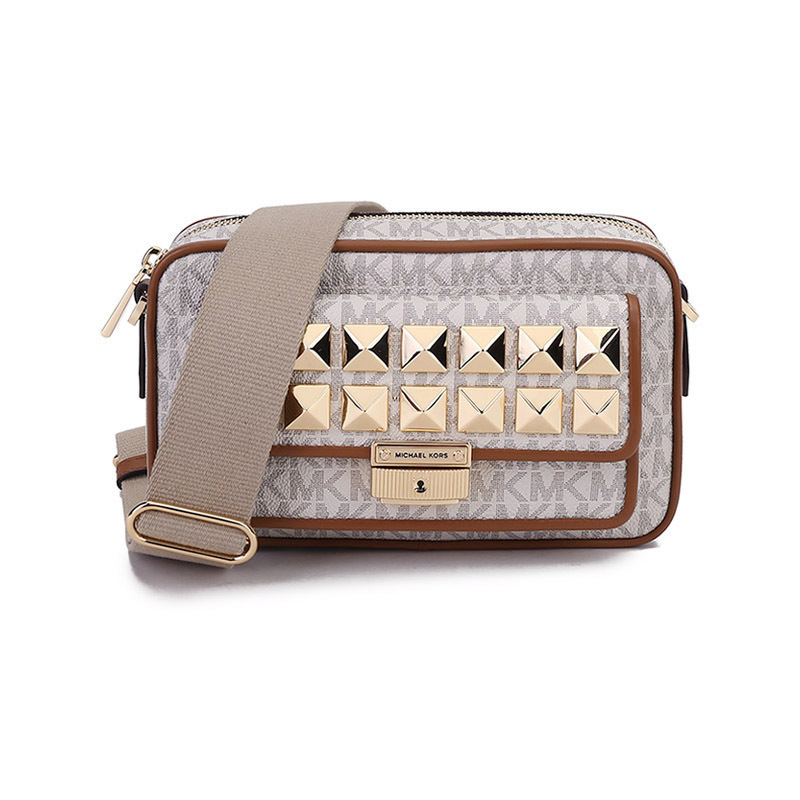 迈克·科尔斯 MICHAEL KORS MK女包 BRADSHAW人造革铆钉装饰单肩斜挎包相机包32H1G2BC2V