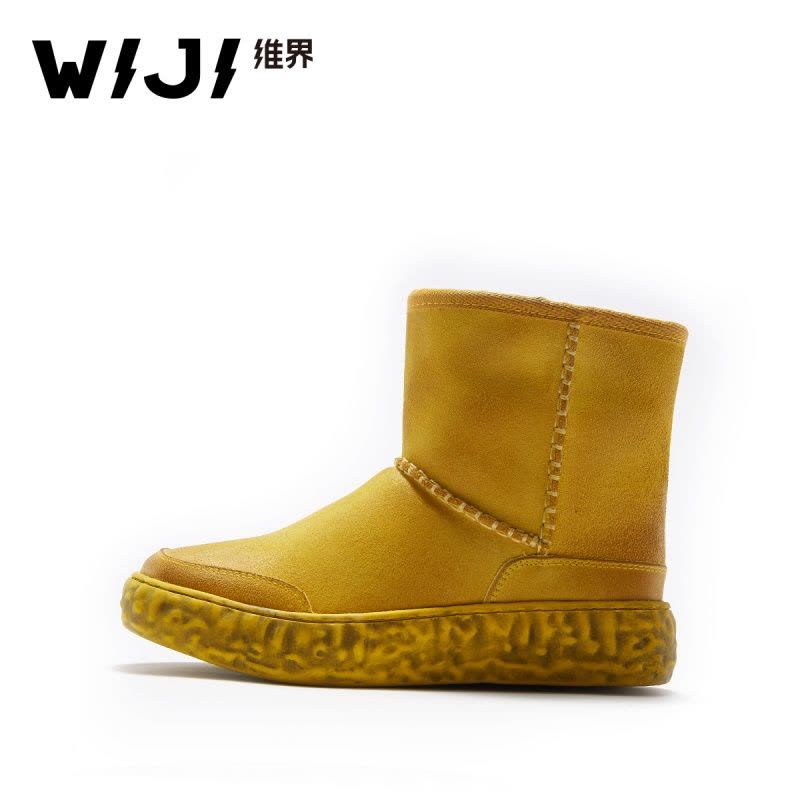 WIJI冬季新款休闲保暖雪地靴个性纯色青春潮流套筒时尚舒适女鞋女图片