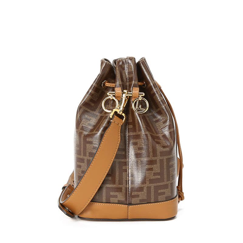 预订 FENDI芬迪 MON TRESOR水桶包 FF标识老花款8BT298金扣图片