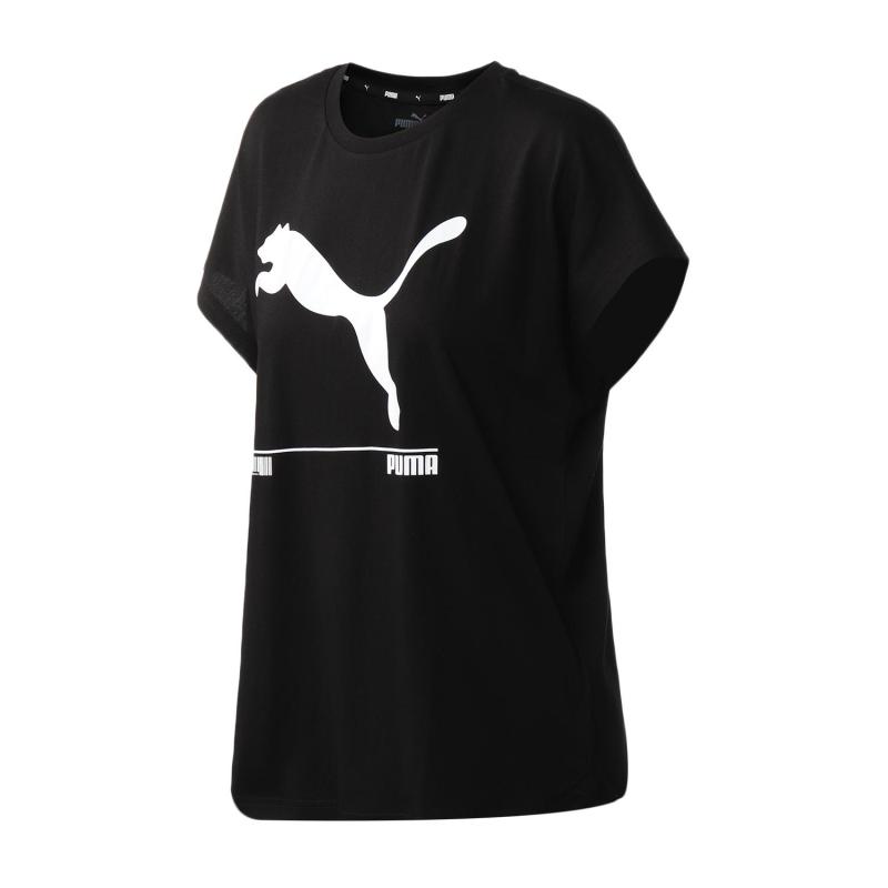 puma彪马女装运动服经典logo运动服休闲跑步短袖t恤583865