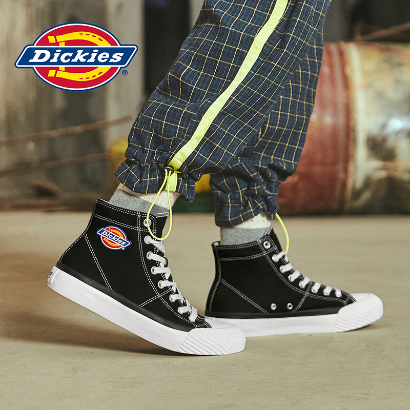 Dickies帆布鞋男高帮2021春季百搭休闲鞋情侣板鞋203N50LXS25