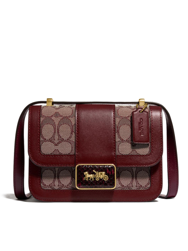 预售COACH\蔻驰 Alie 口盖包 单肩包 斜挎包方扣马车不标老花拼皮4616