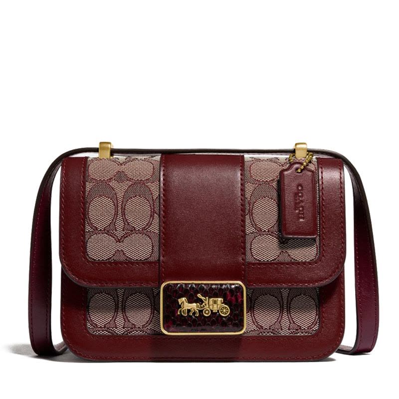 预售COACH\蔻驰 Alie 口盖包 单肩包 斜挎包方扣马车不标老花拼皮4616图片
