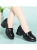 年软皮新款复古圆头厚底大码浅口女鞋软底单鞋懒人粗跟皮鞋