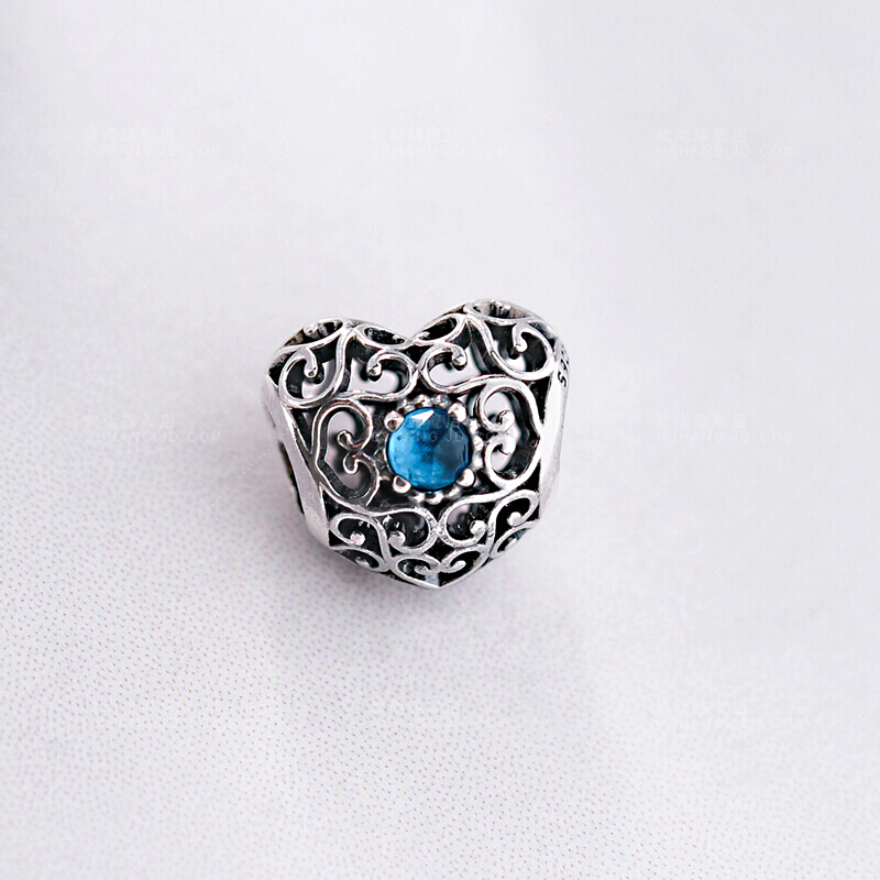 PANDORA潘多拉琉璃爱心镂空生辰石女手链串珠奢侈品饰品 十二月791784NLB