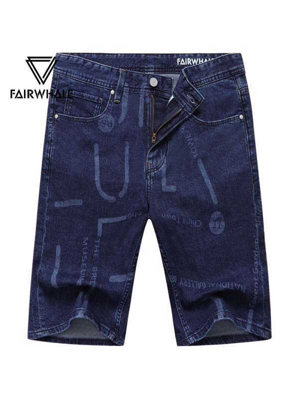 马克华菲牛仔短裤男2019夏季新款休闲五分裤韩版潮流男裤中裤牛仔裤裤子