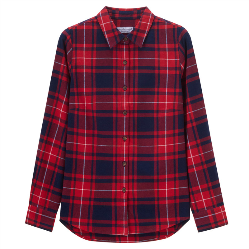 佐丹奴衬衫女装法兰绒纯棉长袖休闲衬衫13348701