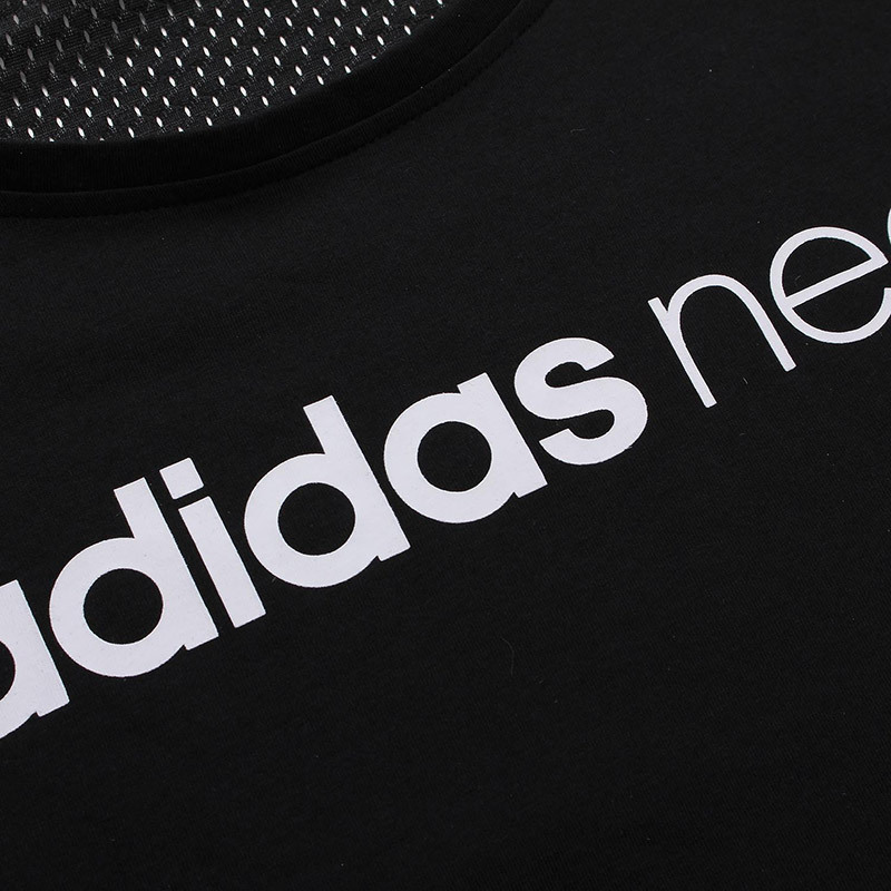 adidas阿迪达斯NEO女装透气LOGO款运动休闲短袖T恤CD6648 L CD6648黑色