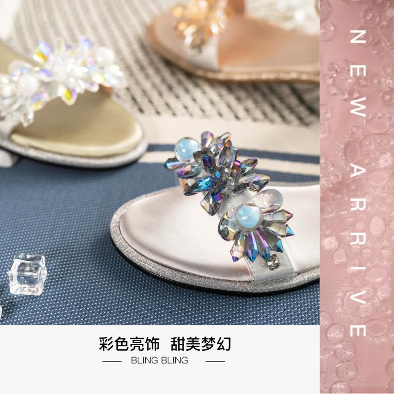 星期六(ST&SAT)凉鞋夏季新款露趾一字带甜美女鞋子SS02115250图片