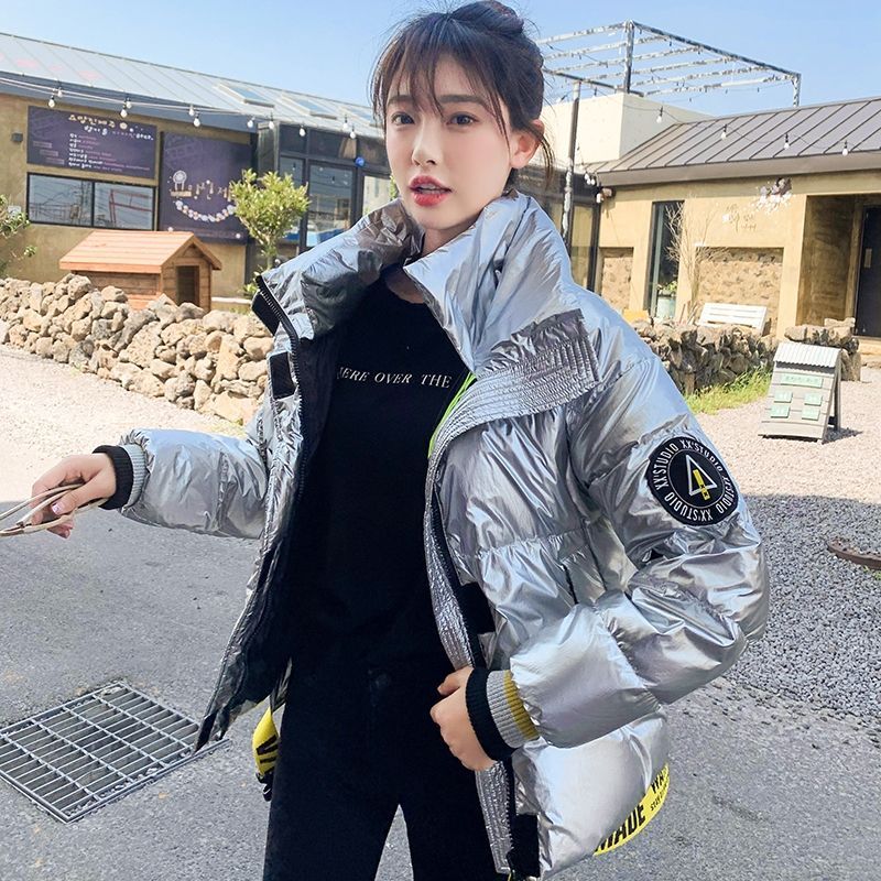 憨厚皇后亮面羽绒服时尚新款女士秋冬外套宽松休闲