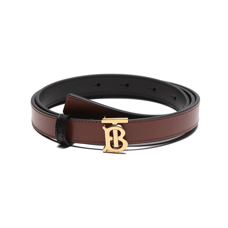 博柏利 BURBERRY 女款牛皮革金色TB标志搭扣不可裁剪双面皮带腰带8052488