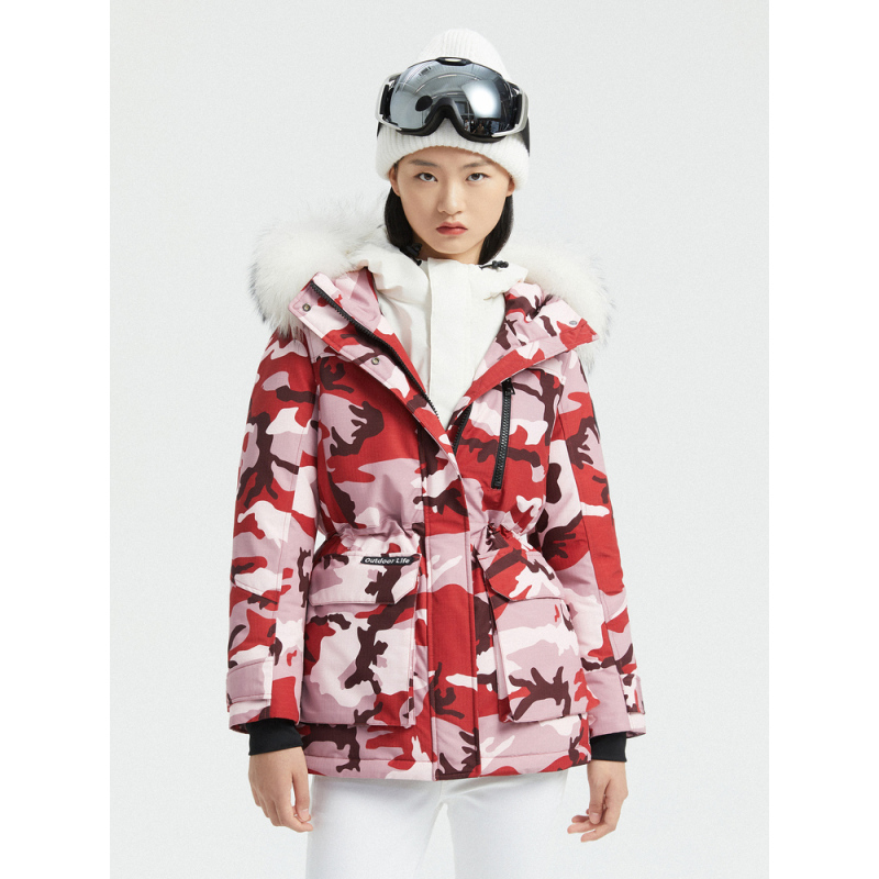 波司登白鹅绒羽绒服女极寒大毛领中长款冬小个子外套三防科技面料