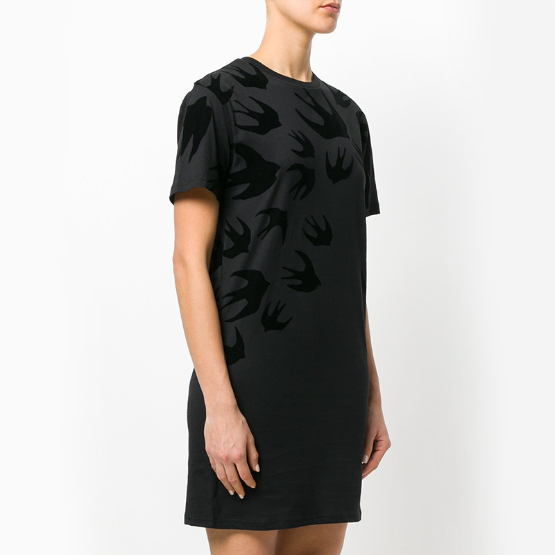 mcq alexander mcqueen亚历山大麦昆 燕子款 女士棉短袖t恤连衣裙