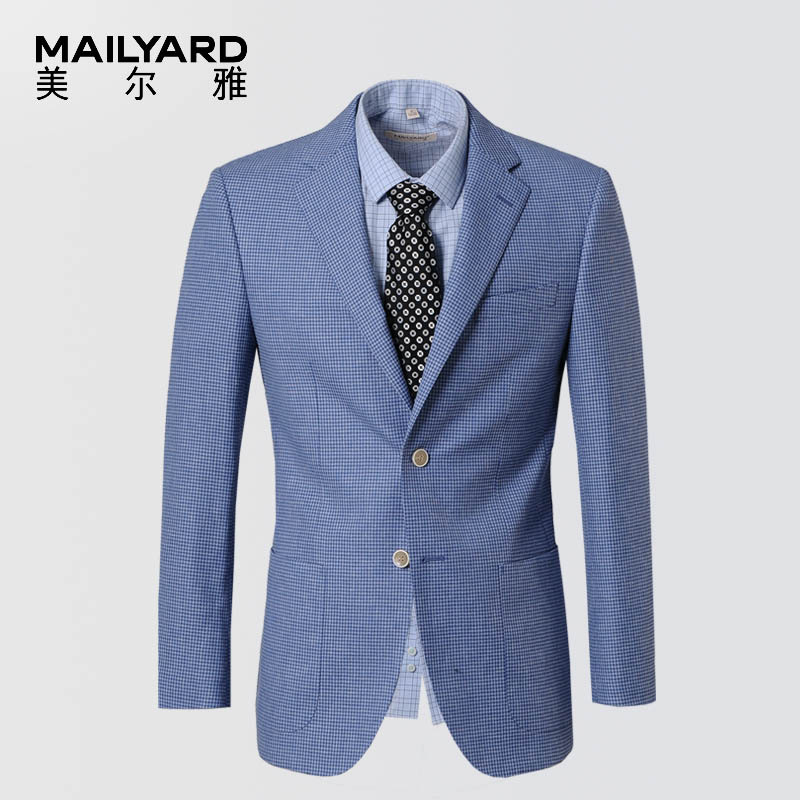 美尔雅（MAILYARD）西服单件 羊毛商务男式西装男士亚麻休闲上衣 496