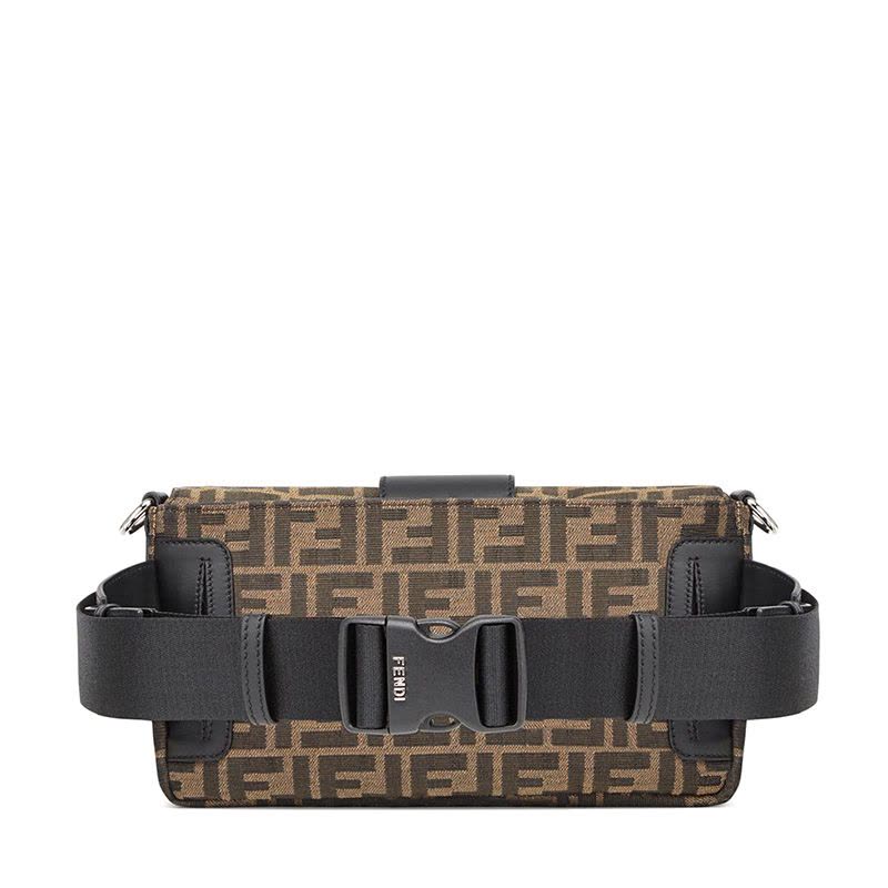 预售 芬迪FENDI BAGUETTE 法棍包大号 FF标识老花款 女士斜挎包7VA472银扣图片