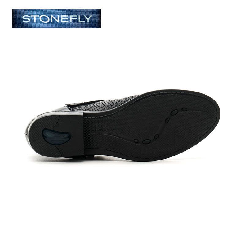 斯通富来STONEFLY牛皮尖头低跟套脚饰扣短靴女鞋SD64117123图片