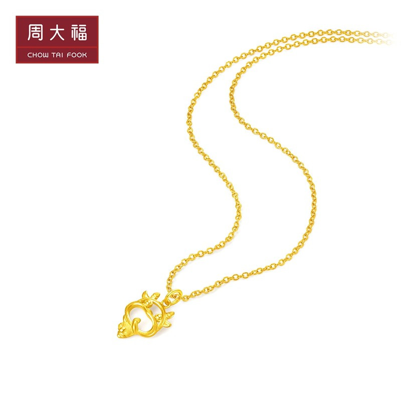 周大福十二生肖牛金牛快乐小牛足金金吊坠计价EOF5精品