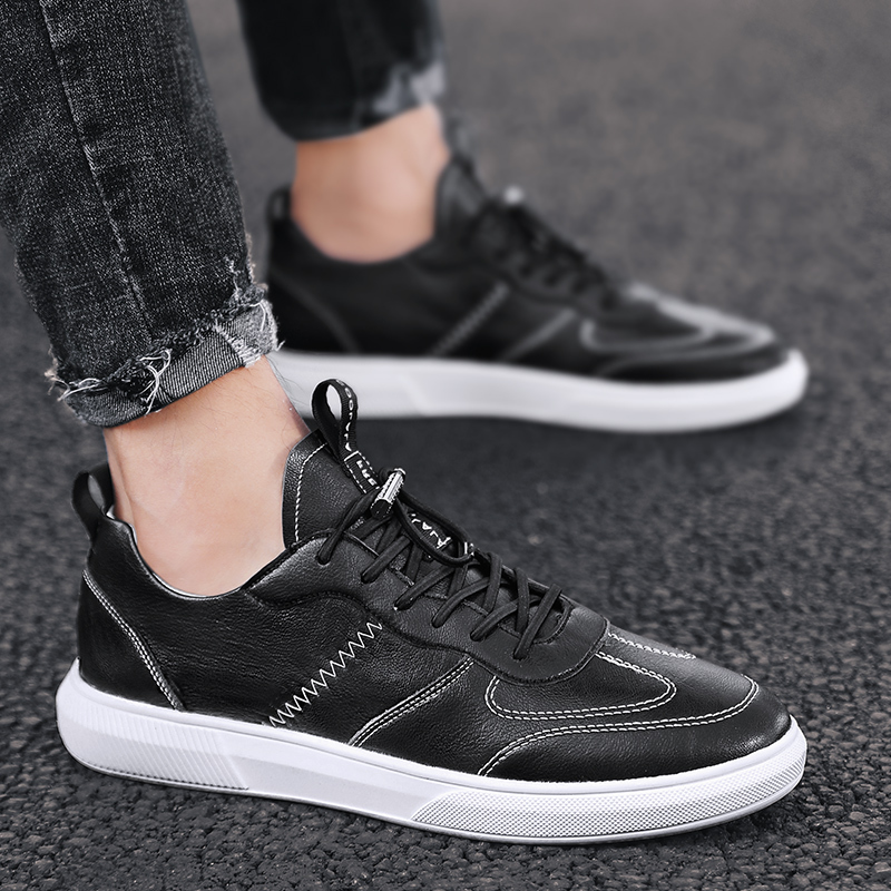 艾斯臣acsec秋季新款舒适透气小皮鞋平底鞋男学生百搭男士休闲鞋