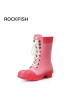 Rockfish英国春夏马丁靴雨靴女士天然橡胶雨鞋女防滑胶鞋潮流水鞋