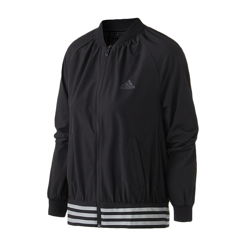 【自营】adidas阿迪达斯女子外套夹克飞行领休闲运动服DM5312 L DM5312黑