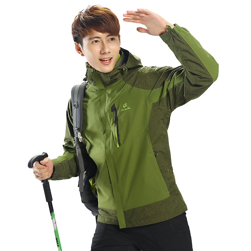 赛丹狐户外男三合一冲锋衣 抓绒内胆两件套保暖防水防风登山服旅行外套6W5511