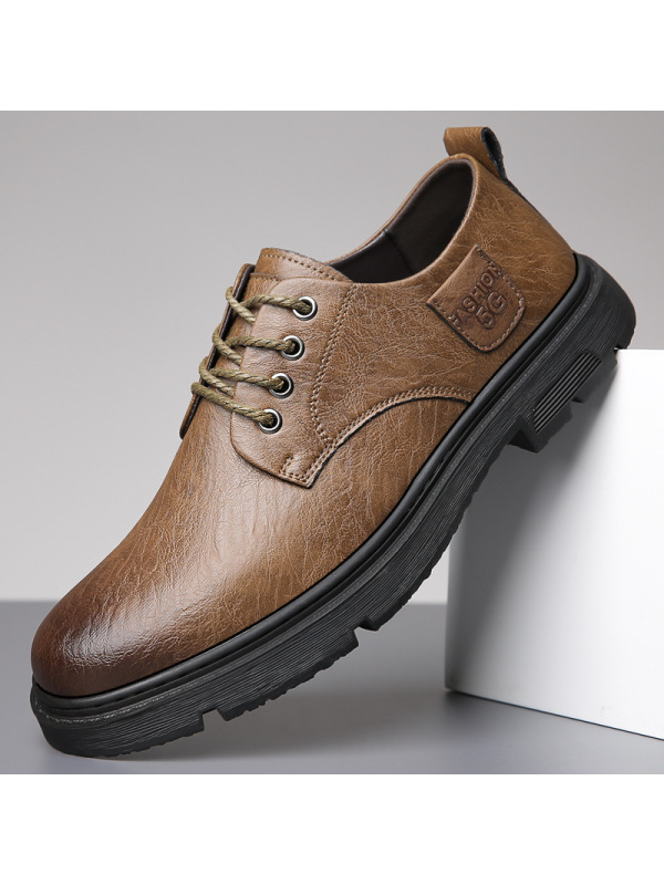 休闲皮鞋男式工装鞋子2023秋季新款时尚潮流男士单鞋