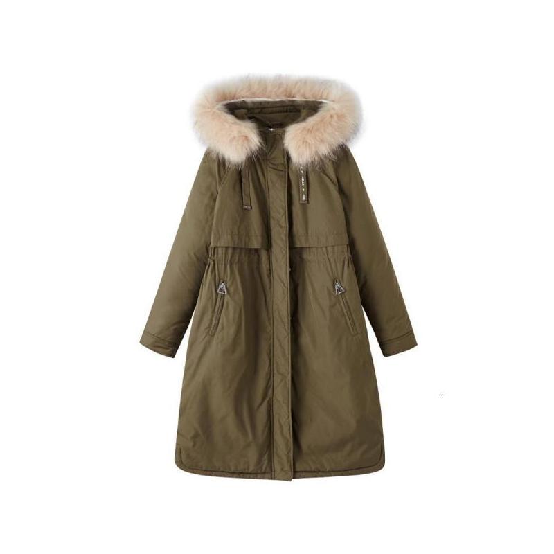 【专柜同款】羽绒服女中长款轻薄2019冬装新款韩版宽松百搭学生BF过膝粉色外套20013896