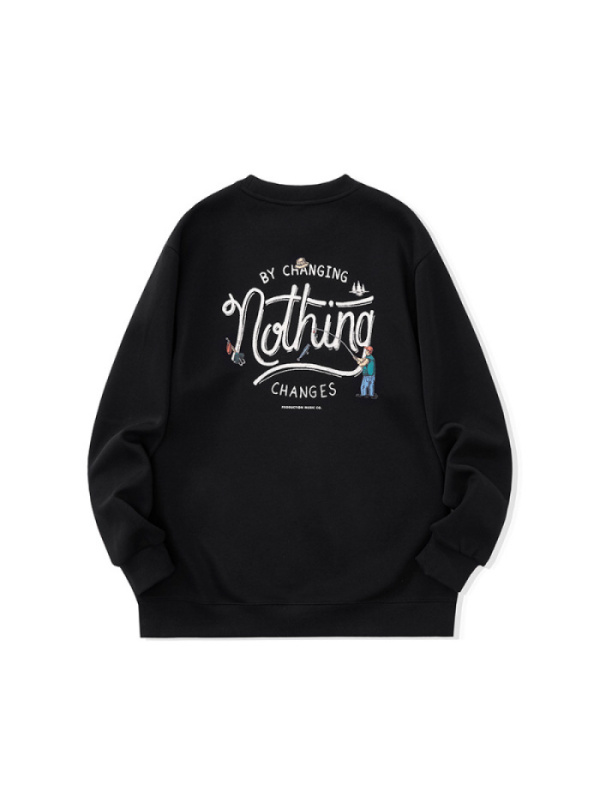 |秋男士圆领长袖打底衫韩版套头连帽字母印花宽松修身百搭