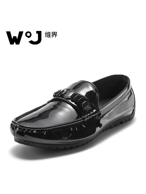 维界春季男士韩版青年透气帆船鞋低帮休闲皮鞋潮豆豆懒人驾车男鞋