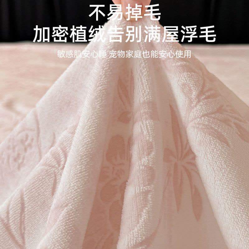 花加厚牛奶绒床笠单件冬季珊瑚绒床罩保暖毛绒床垫保护罩三件套图片