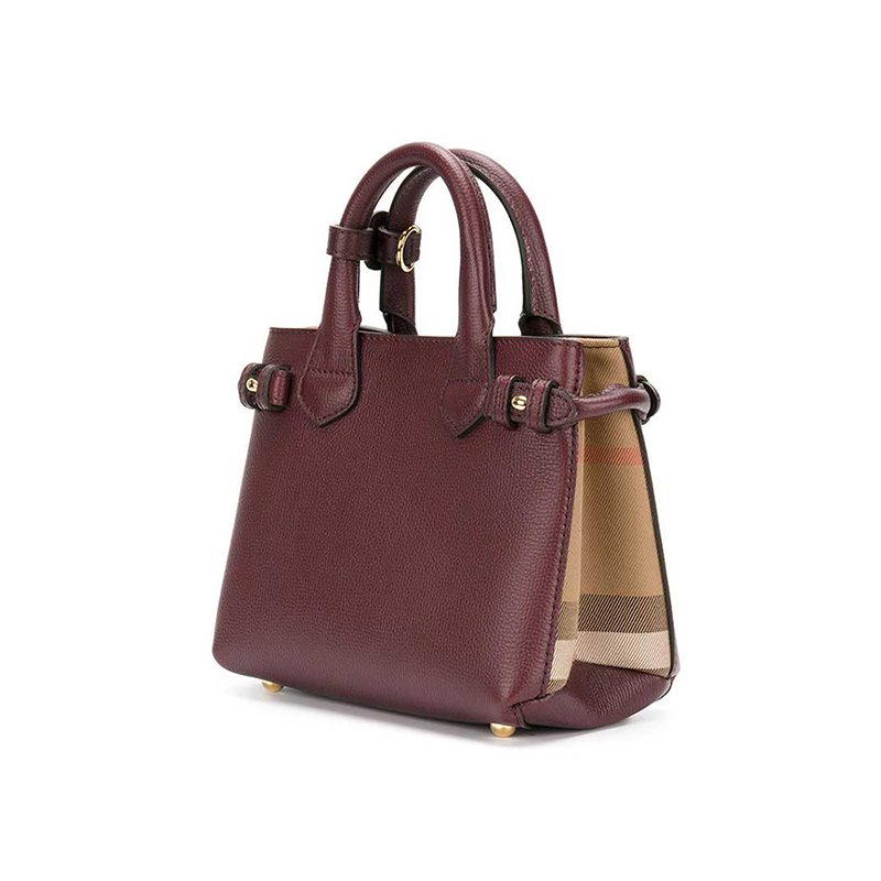 burberry博柏利手提包女迷你牛皮house格纹欧美时尚敞口单肩斜挎手提