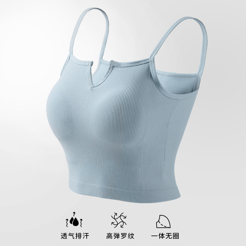 无缝美背抹胸V领背心桔内同款女无钢圈内穿外搭吊带裹胸美背内衣