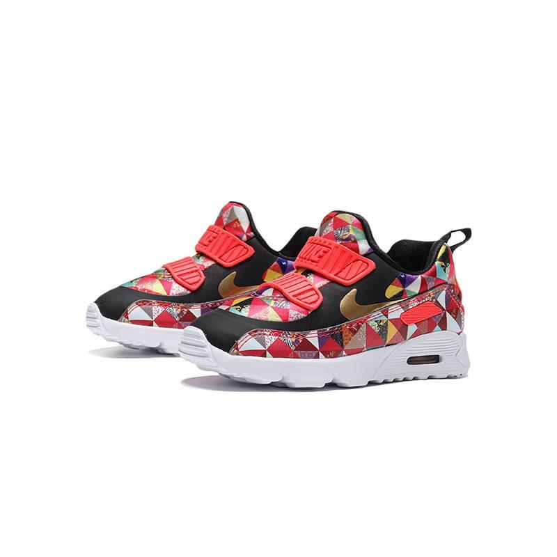 耐克男女婴童休闲鞋AIR MAX气垫撞跑步运动鞋BV6664 BV6664-617亮深红+金属金+