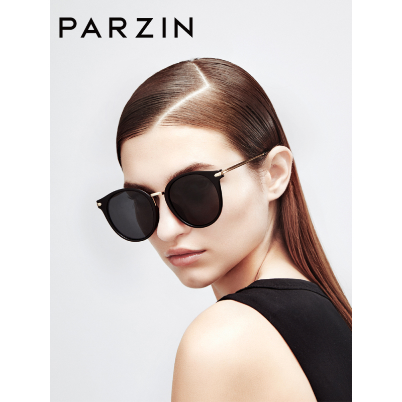 帕森(PARZIN)复古偏光太阳镜女士轻盈TR90太阳眼镜炫彩潮墨镜9881